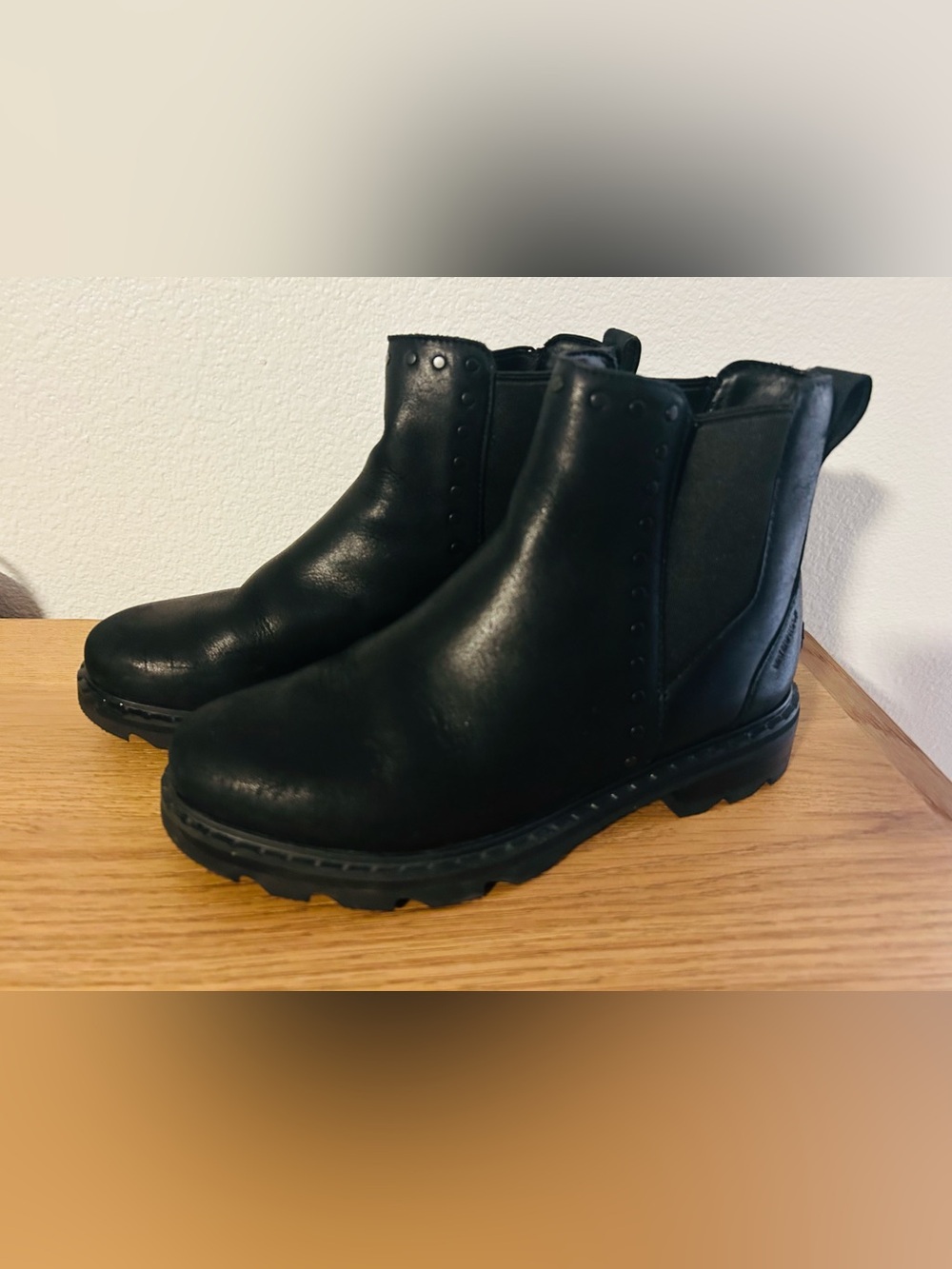 Sorel Black Chelsea Ankle Booties with Stud Accents